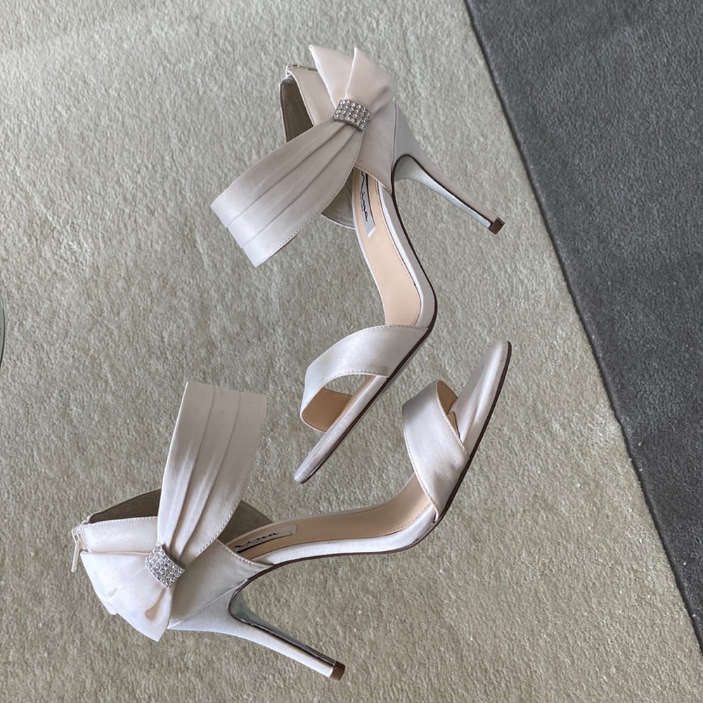 Womens Ivory Luster Satin Heel by Nina